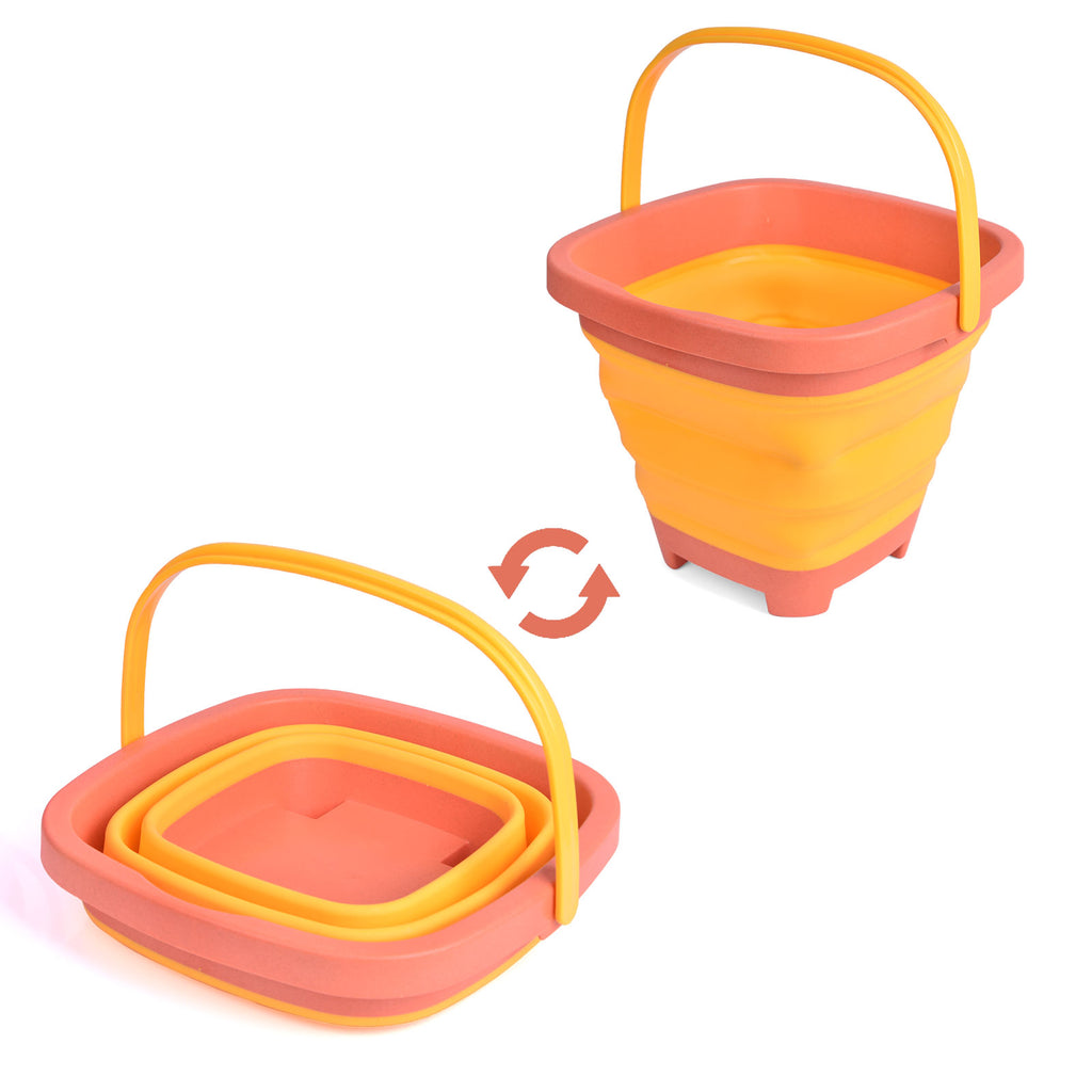 Collapsible Sand Buckets with Handle Foldable Baskets (6894549598255)