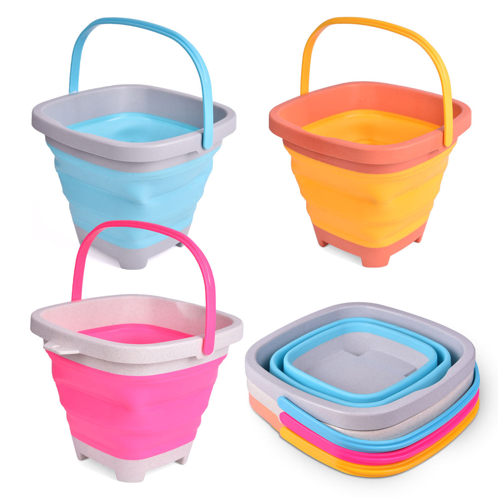 Collapsible Sand Buckets with Handle Foldable Baskets