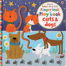 Usborne Baby's Very First Fingertrail Play book Cats & Dogs (4859639595055)