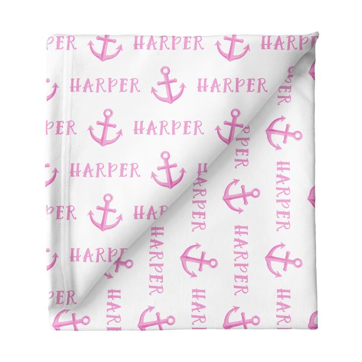 Sugar + Maple Personalized Stretchy Blanket - Anchor Pink (6758024708143)
