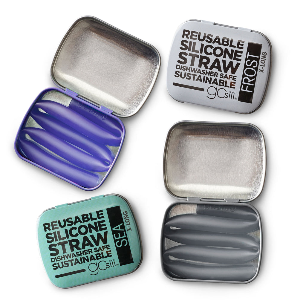 GoSili Silicone Reusable Straw with Tin Mint
