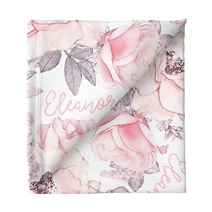 Sugar + Maple Personalized Stretchy Blanket - Wallpaper Floral (6758010093615)